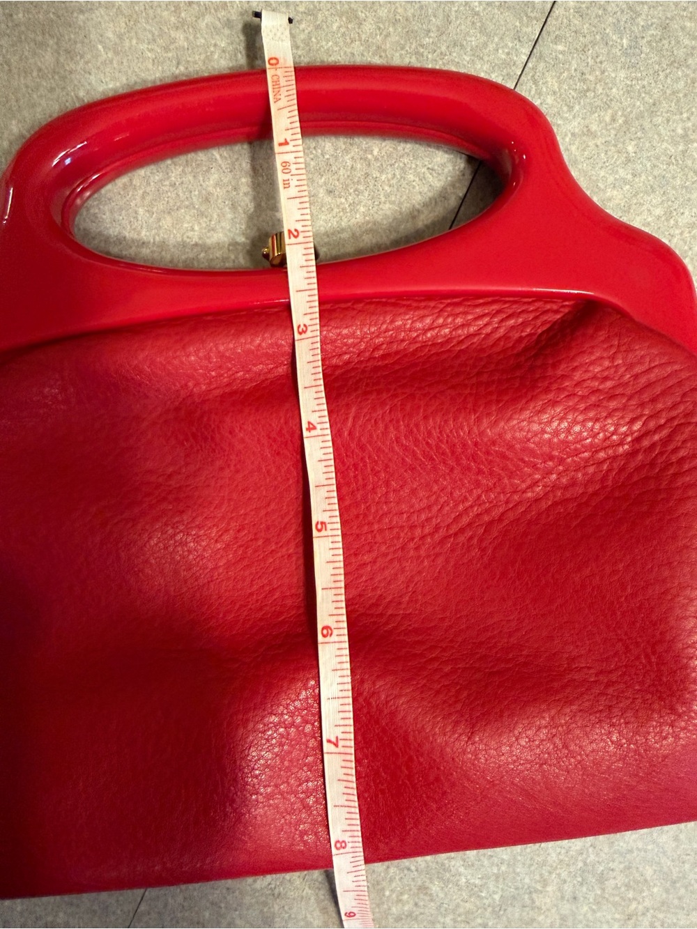 Vintage Sonia Rykiel Red Handheld Leather Kisslock Pouch/Clutch - Picture 14 of 14